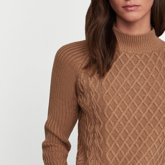 BCBG Cotton Rib Knit Mock Neck Pullover - Picture 4 of 8